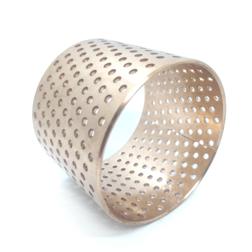 Бронзовая разрезная свертная втулка FB092 95х100х80 2 шт. / Скользящий подшипник / Металлосвертная втулка с перфорацией / для манипуляторов и спец. Техники