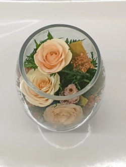 натуральные розы в стекле, вакуум