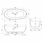 Ванна из искусственного камня Vincea VBT-6S01MW 170x75 белая матовая