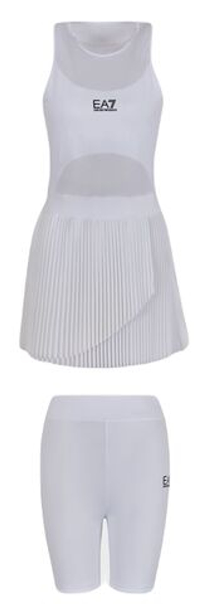 Теннисное платье EA7 Woman Jersey Dress - White