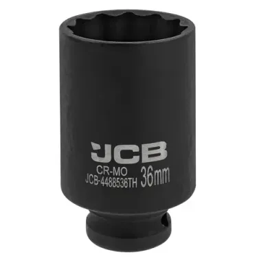 Головка ударная глубокая тонкостенная 1/2'', 36мм (12гр.) JCB JCB-4488536TH