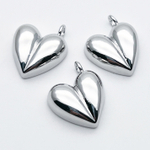 Подвеска Сердце, цвет серебро (родий), размер 20*16 мм, цена за 1 шт