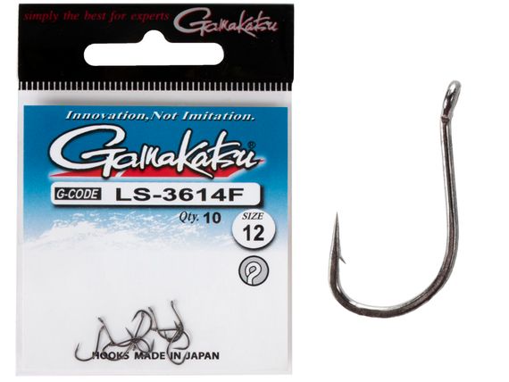 Крючки Gamakatsu LS-3614F NEW LABEL HOOKS BLACK разм. 12 10шт.