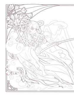 Girls and flowers. Part 1. Coloring Book