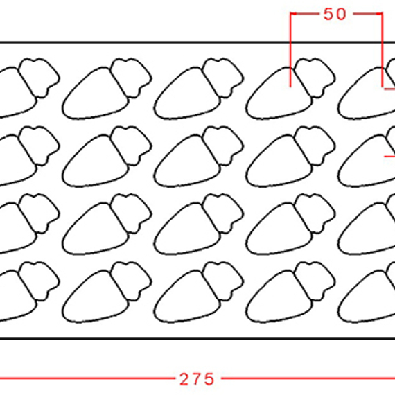 927 | Форма для шоколадных конфет &quot;Морковка&quot; (275*175 мм)