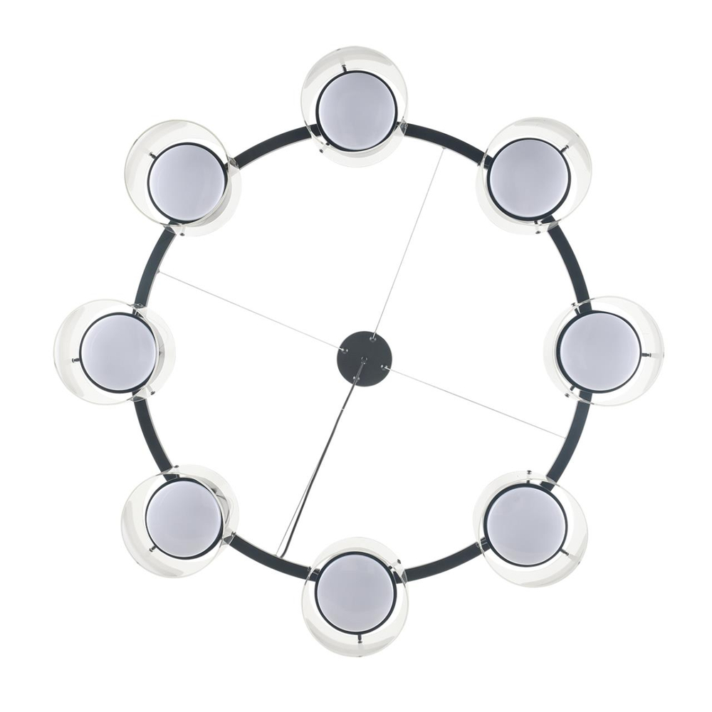 8232/8Y COMFI LN25 000 черный/прозрачный, металл/стекло Светильник подвесной LED GX70 8*10W 220V NATALINA