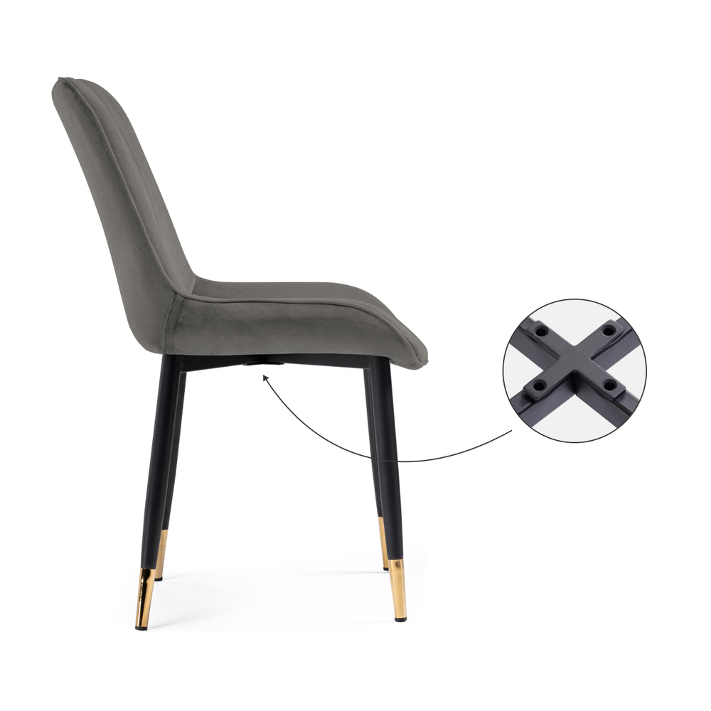 Стул на металлокаркасе Woodville Seda-1 dark gray, gold, black