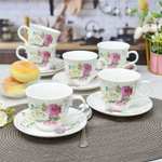Чайный набор 12 предметов 220мл "Розовый сад"