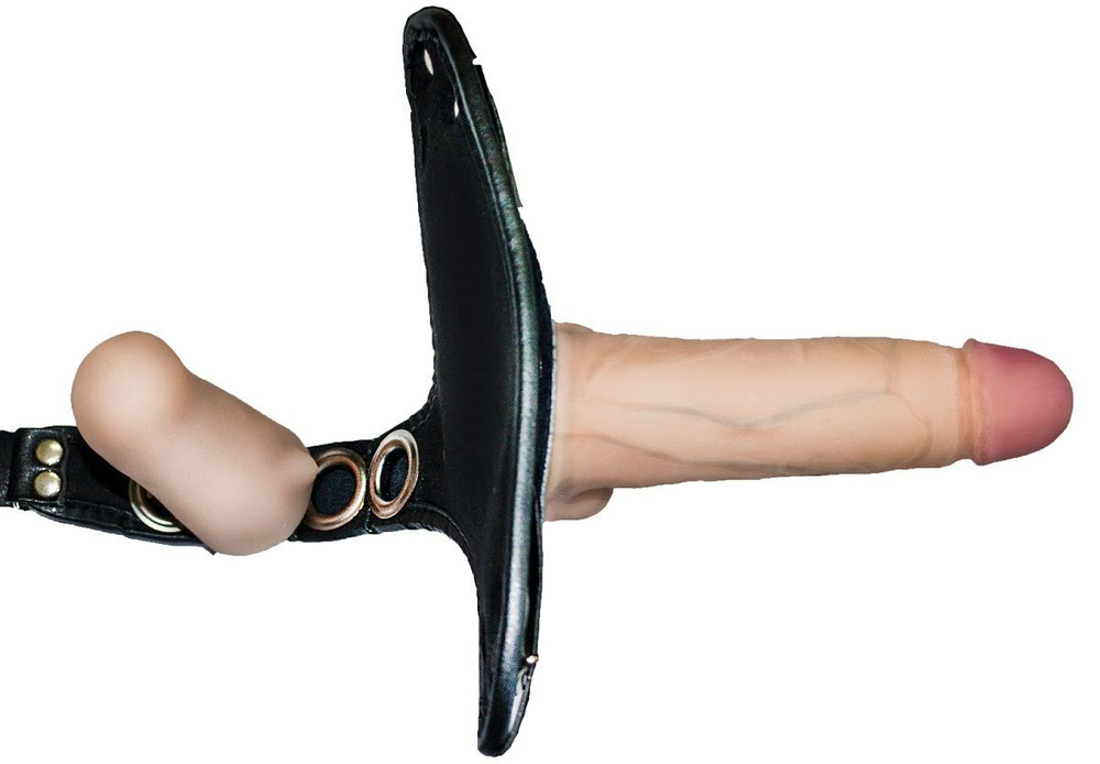 Страпон премиум класс (S) WOMAN MEDIUM с 3 насадками (Цвет: телесный с черным)