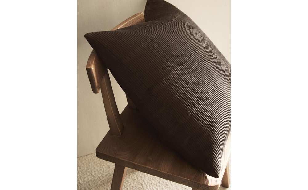 Zara Home наволочка декоративная из хлопка, коричневый, 60x60 см
