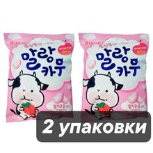 Жевательная конфета Lotte Malang со вкусом клубники 158 г x 2 шт