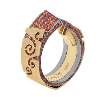 Кольцо с Оранжевыми Сапфирами, R0003-1/42