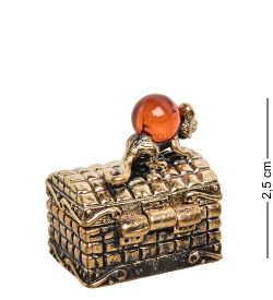 Народные промыслы AM-1346 Фигурка «Сундучок Зубастика» (латунь, янтарь)