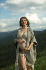 Бохо-накидка из фактурного хлопка (шоколад/волна)