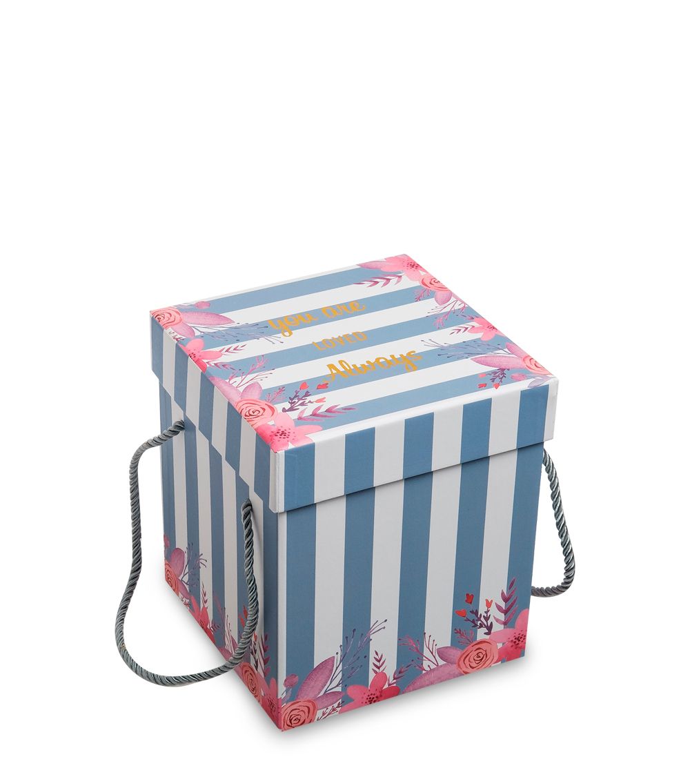 WG-43/1-B Коробка подарочная «Куб» цв.голубой