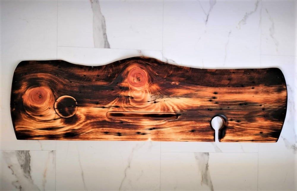 Полка столик (подставка) для ванной из 100% цельного кедра