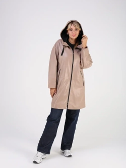 Кожаная куртка демисезонная с капюшоном длинная