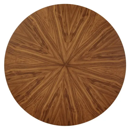 Стол Liverpool диам.110см, шпон орех лучевой набор, с хромированными ножками