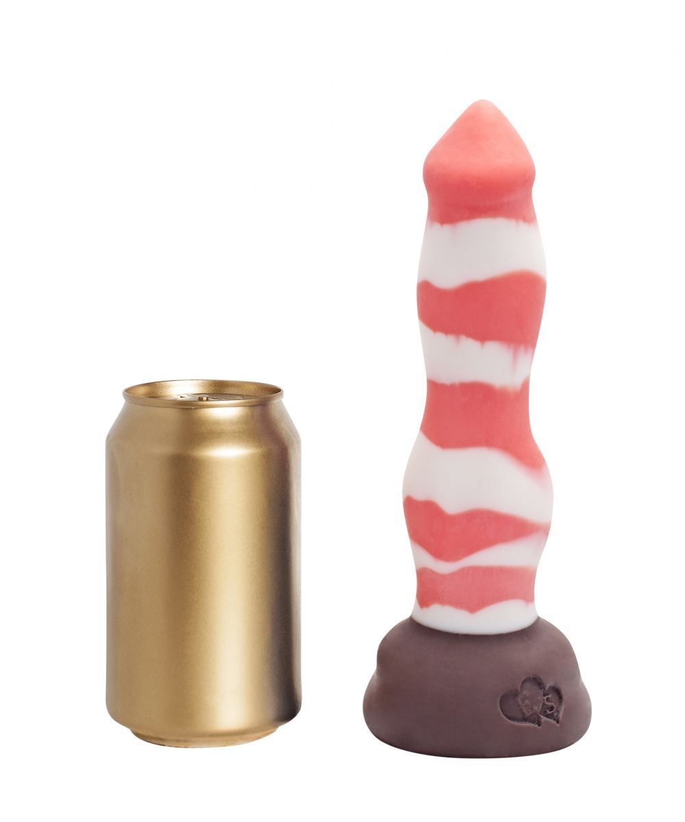 Красно-белый фаллоимитатор Лис Small - 21,5 см.