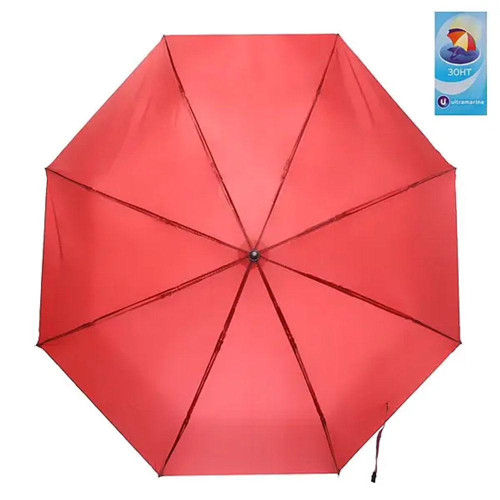 Зонт женский механический «Ультрамарин», цвет бордовый, 8 спиц, d-97см, длина в слож. виде 24см