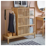 Открытый шкаф-купе с раздвижными дверями - IKEA NORDKISA/НОРДКИСА ИКЕА, 123х47х120 см, светло-коричневый