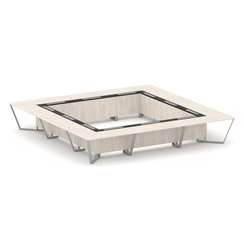 Steel Meet Стол переговорный квадратный KMK-PR.B.SP-24K Денвер Светлый/Графит Глянец/Металл Серый 48