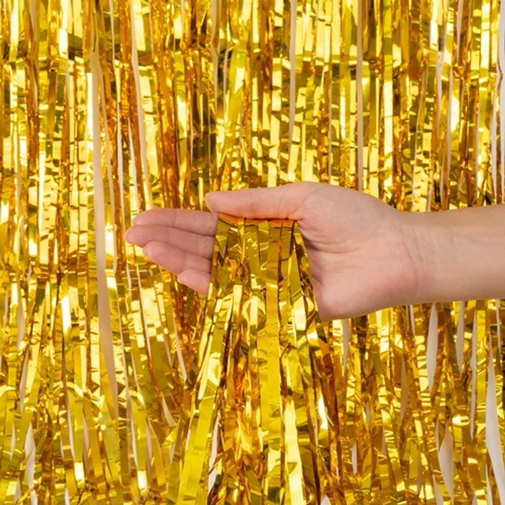 Занавес Дождик Золото, Металлик, 100*300 см