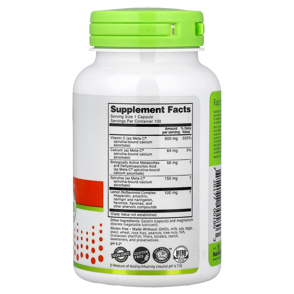 NutriBiotic, Immunity, Meta-C®, 100 капсул без глютена