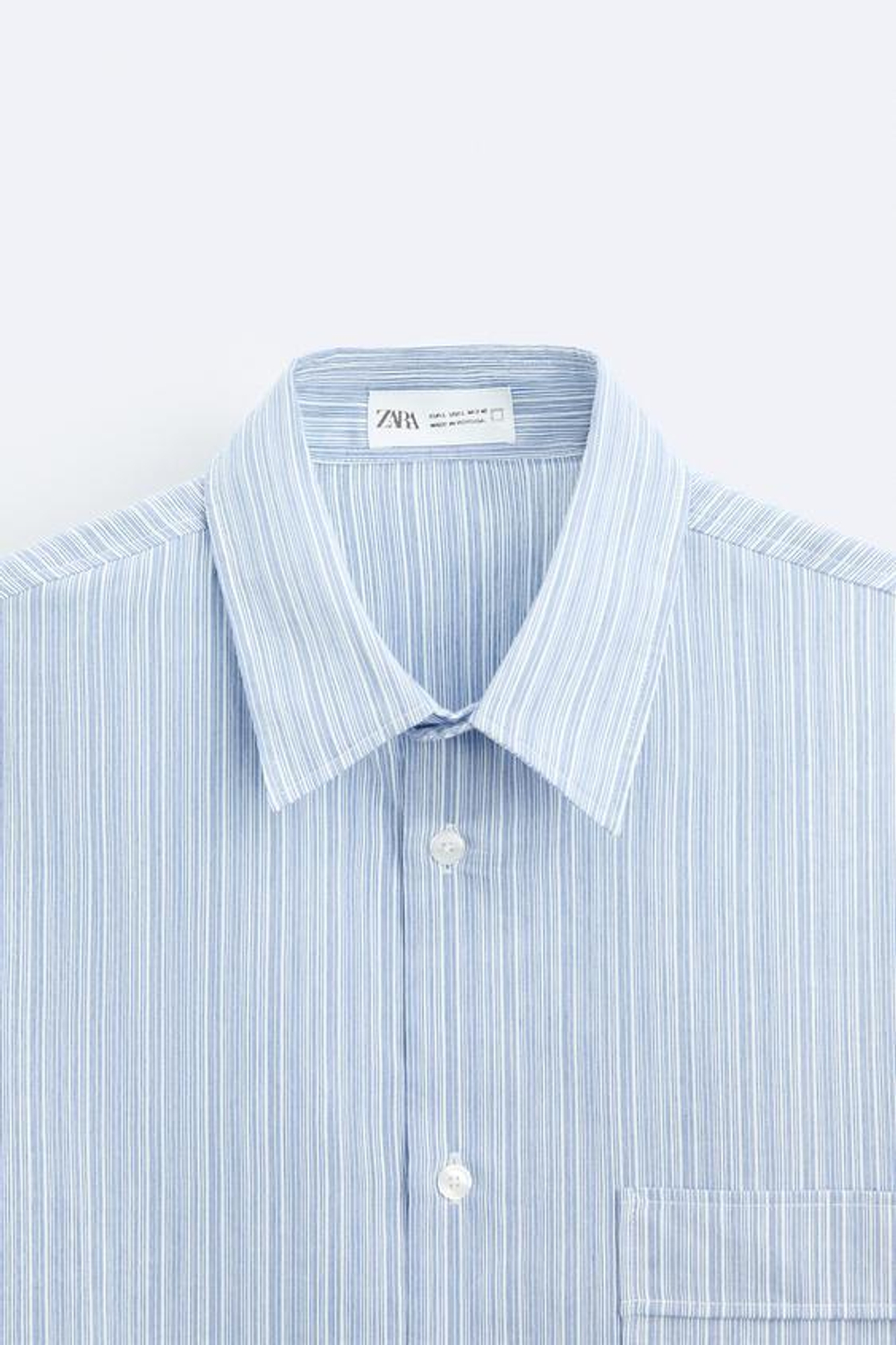 ZARA РУБАШКА В ПОЛОСКУ, СИНИЙ/БЕЛЫЙ