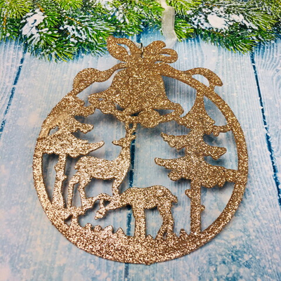 Подвеска «Снежный шарик» 11,5 см, золото