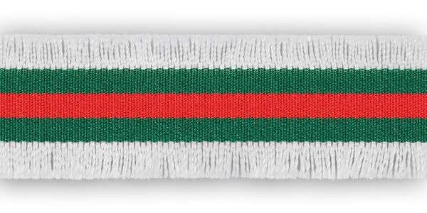Тесьма отделочная с бахромой 28 мм, 10 м, 02 зеленый/красный, Gamma DTB-28G