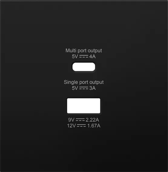 Donel R98 матовый карбон накладка для розеток USB A+C, серия DA
