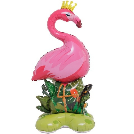 Фольгированный шар-фигура на подставке «Фламинго» AIR, 155 см