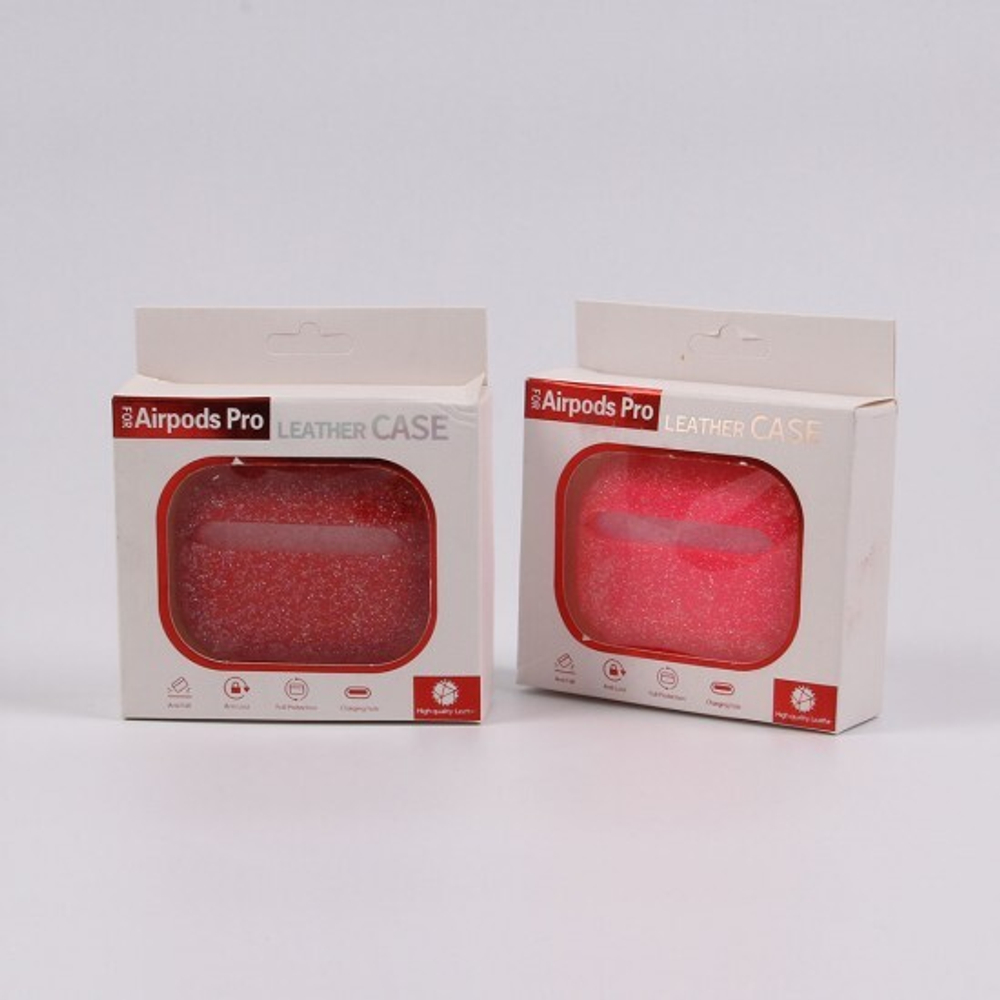 Чехол с блестками для AirPods Pro, 011940 Малиновый