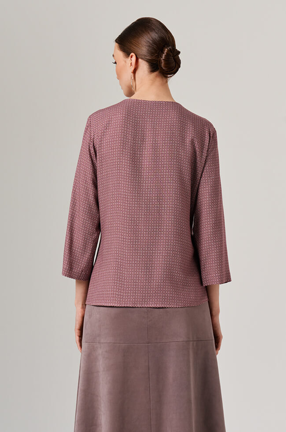 23179 Блузка женская (винный принт)