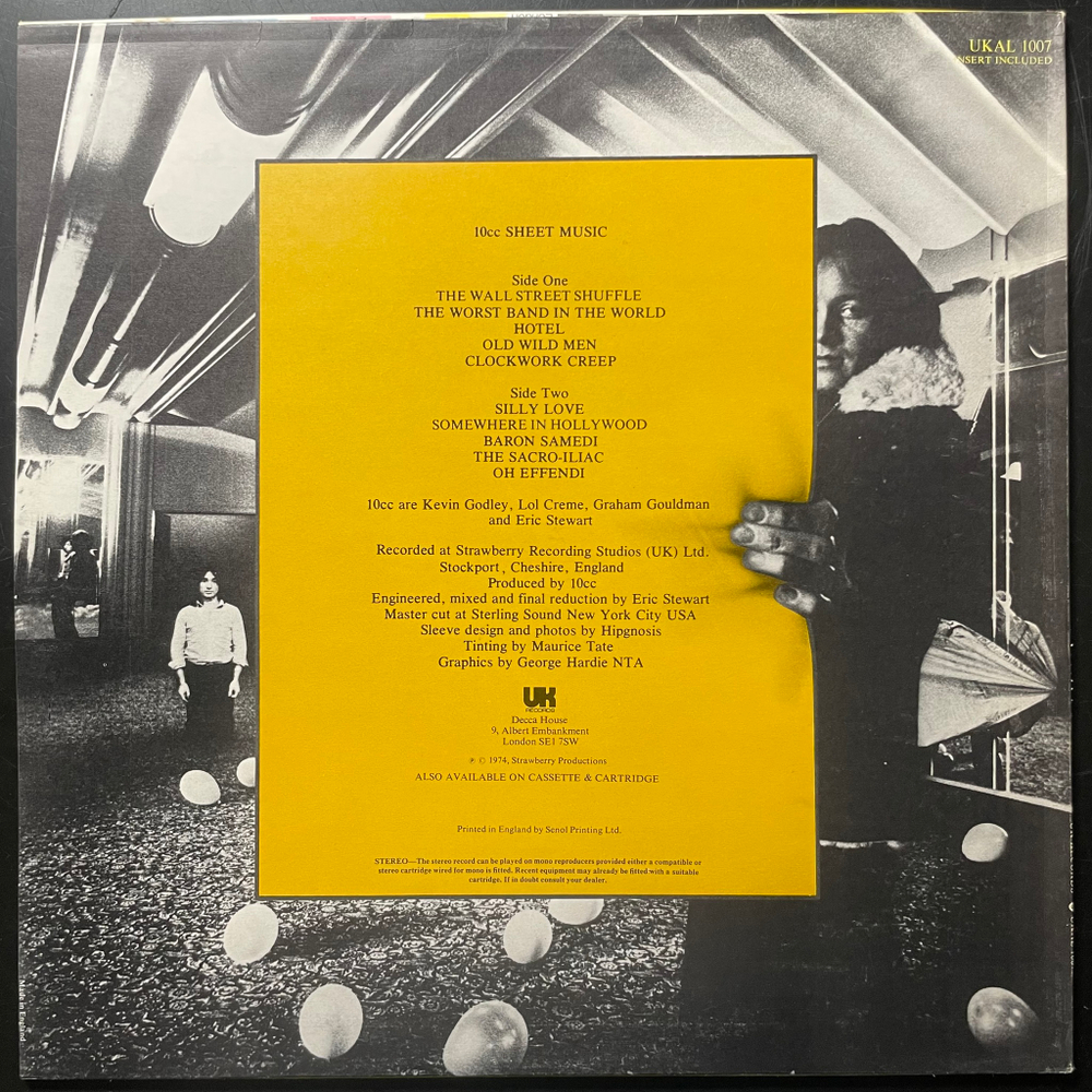 10cc ‎– Sheet Music (Англия 1974г.)