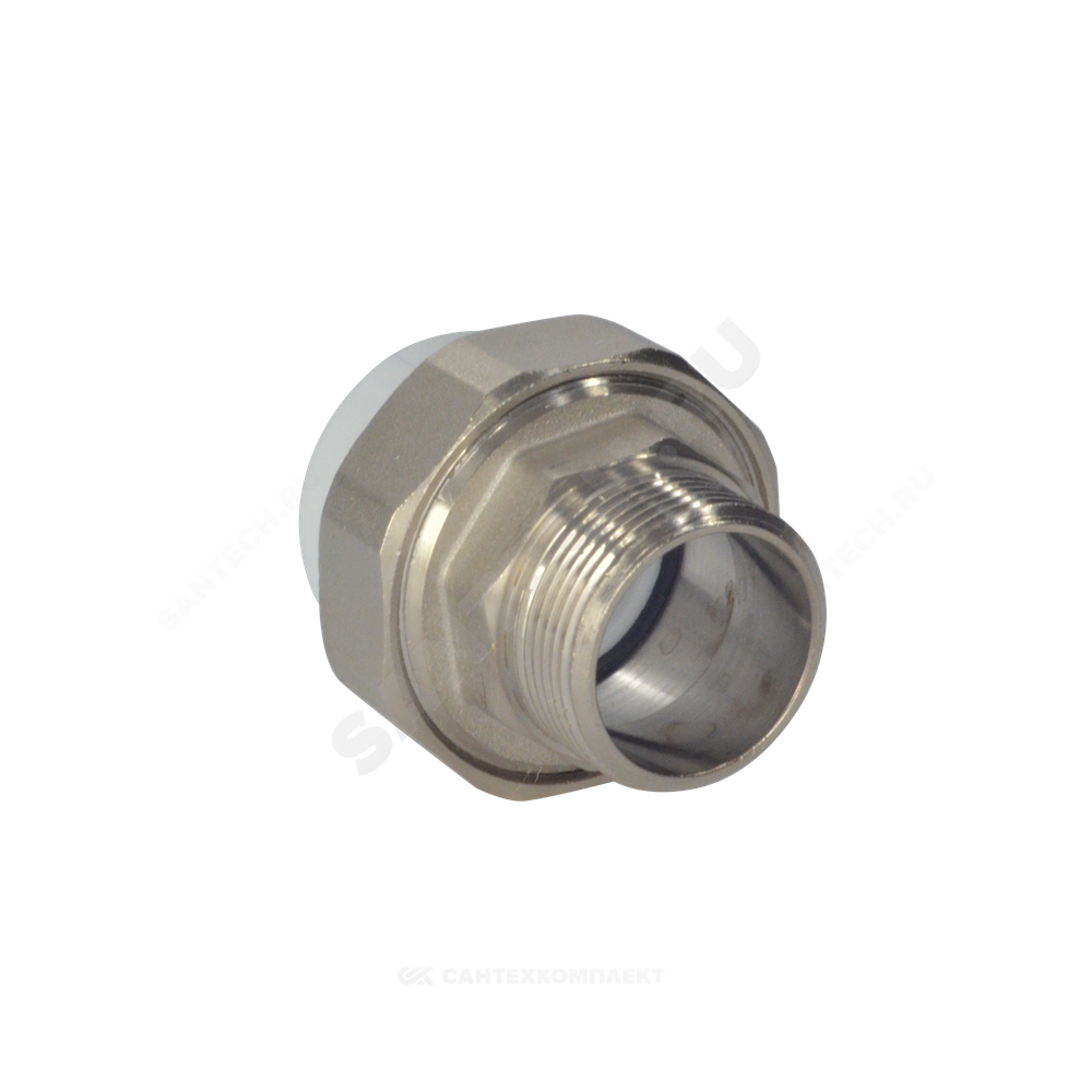 Муфта PP-R комбинированная разъемная белая Дн 25х3/4" НР усиленная VALFEX 10156020У