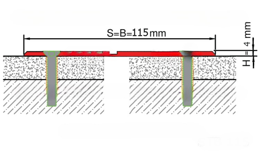 Латунный шлифованный деформационный шов накладной на поверхность STB