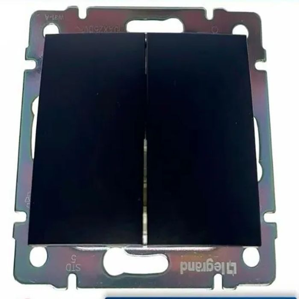 0308 Legrand Выкл. 2 кл. прох. чёрный