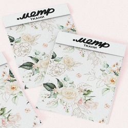 Ткань блэкаут белые полупрозрачные цветы