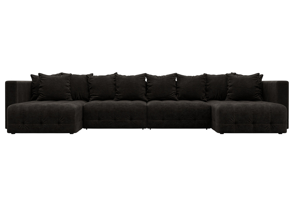 Диван П-образный Лига-052 НПБ Лонг, BRUT 17 ВЕЛЮР коричневый