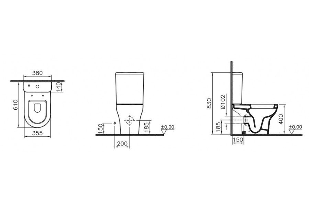 Унитаз-компакт VitrA Zentrum 9012B003-7203
