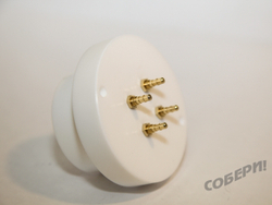 Панель ламповая фторопластовая с позолоченными контактами для радиолампы 845 и 211