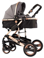 Коляска-трансформер 3в1 Wisesonle реверсивный блок/ серый лен