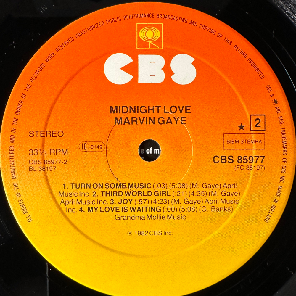 Marvin Gaye - Midnight Love (Голландия 1982г.)