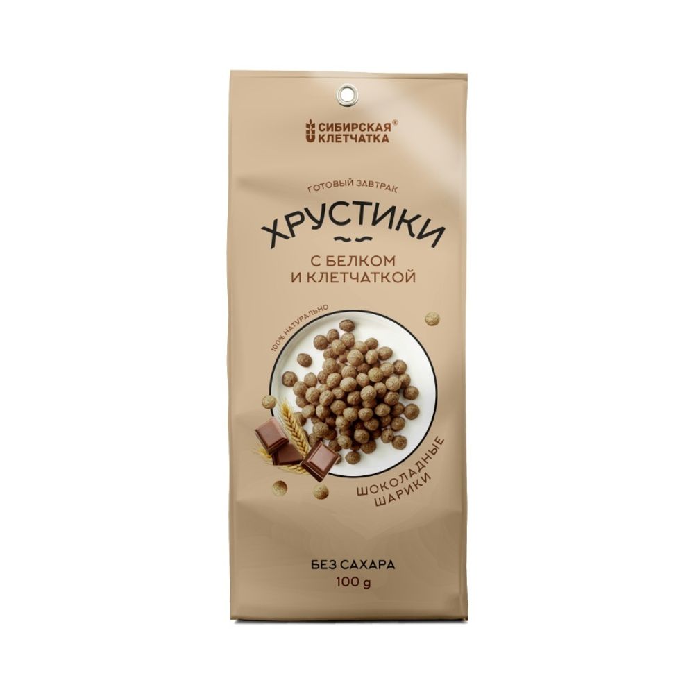 Шоколадный Завтрак "Хрустлайт" с Белком и Клетчаткой 100 гр (Сибирская Клетчатка)