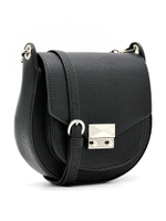 Симпатичная женская маленькая синяя полукруглая сумочка из искусственной кожи с пряжкой 20х18,5х9,5 см COSCET М-СД-186