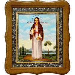 Анна (Агния) Римская, дева, мученица. Икона на холсте.