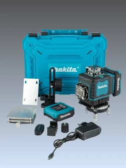 Лазерный уровень, строительный, аккумуляторный нивелир 360 мини 4d, 16 зеленых лучей, 2 аккумулятора