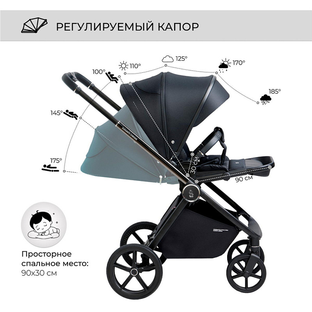 Детская коляска Sweet Baby Elegante 2 в 1 SBL Chrome Black